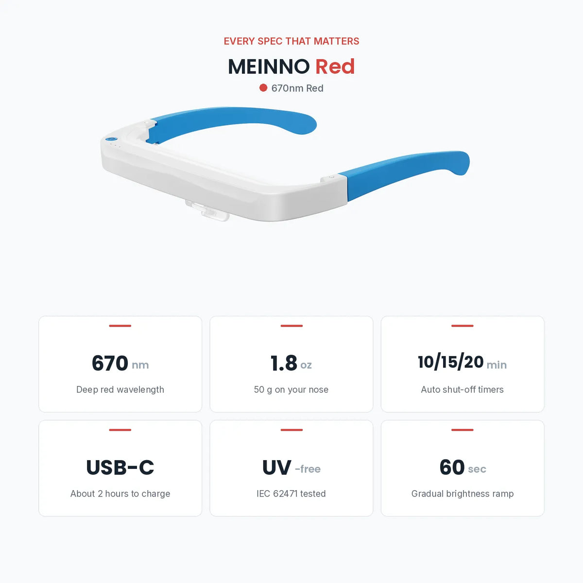 MEINNO Red — 670nm Red Light Glasses